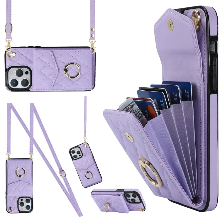 Estuche para teléfono con textura romboidal con cordón largo, For iPhone 15 Pro, For iPhone 15 Plus, For iPhone 15, For iPhone 14 Plus, For iPhone 14, For iPhone 14 Pro
