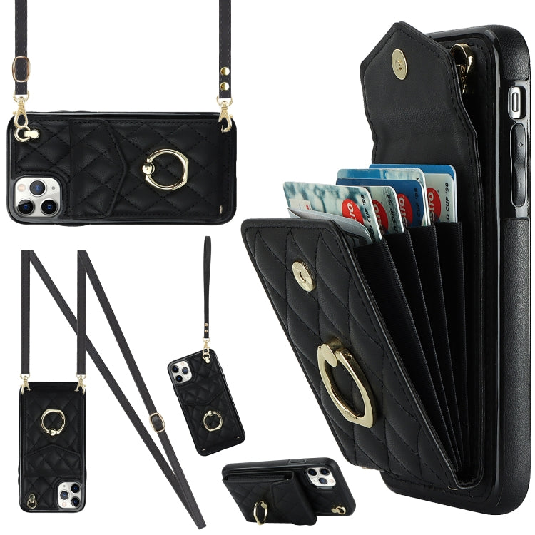 Estuche para teléfono con textura romboidal con cordón largo, For iPhone 11 Pro Max, For iPhone 11, For iPhone 11 Pro, For iPhone XR, For iPhone XS Max