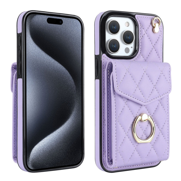 Estuche para teléfono con textura romboidal con cordón largo, For iPhone 17e / 16e, For iPhone 17 Pro Max, For iPhone 17 Pro, For iPhone 17, For iPhone Air, For iPhone 15 Pro Max