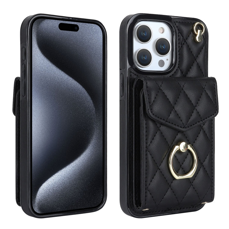 Estuche para teléfono con textura romboidal con cordón largo, For iPhone 15 Pro, For iPhone 15 Plus, For iPhone 15, For iPhone 14 Plus, For iPhone 14, For iPhone 14 Pro