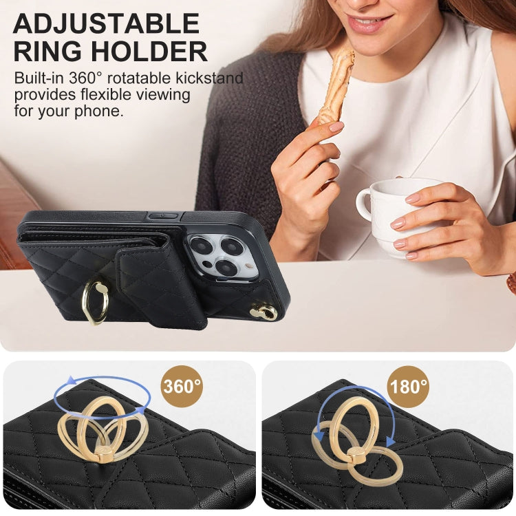 Estuche para teléfono con textura romboidal con cordón largo, For iPhone 15 Pro, For iPhone 15 Plus, For iPhone 15, For iPhone 14 Plus, For iPhone 14, For iPhone 14 Pro