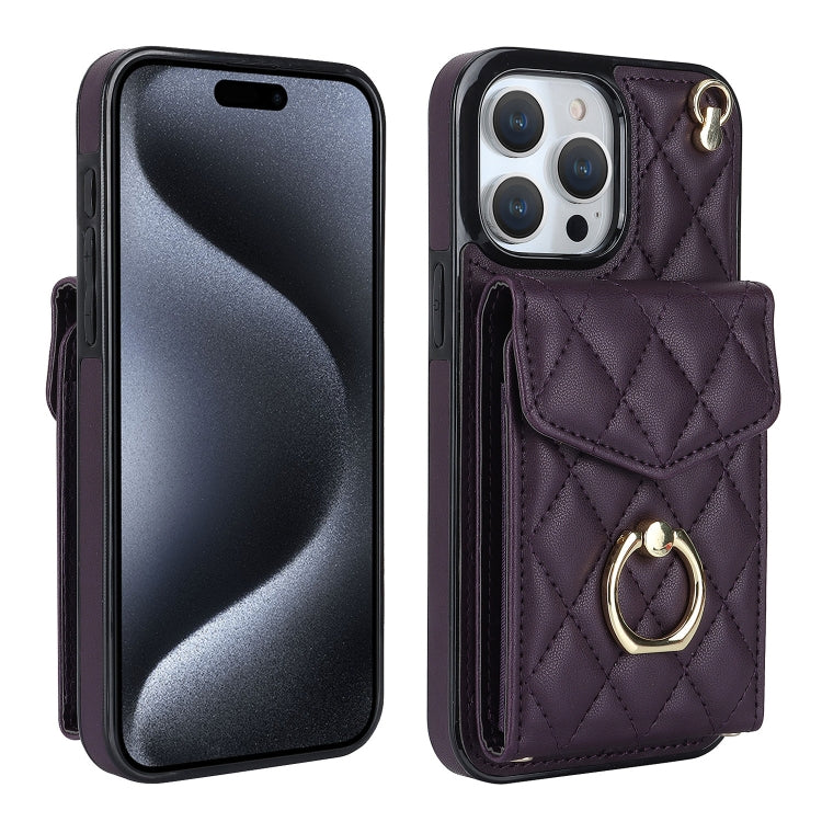 Estuche para teléfono con textura romboidal con cordón largo, For iPhone 15 Pro, For iPhone 15 Plus, For iPhone 15, For iPhone 14 Plus, For iPhone 14, For iPhone 14 Pro