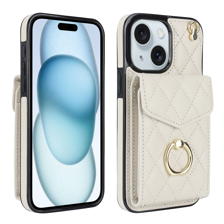 Estuche para teléfono con textura romboidal con cordón largo, For iPhone 15 Pro, For iPhone 15 Plus, For iPhone 15, For iPhone 14 Plus, For iPhone 14, For iPhone 14 Pro