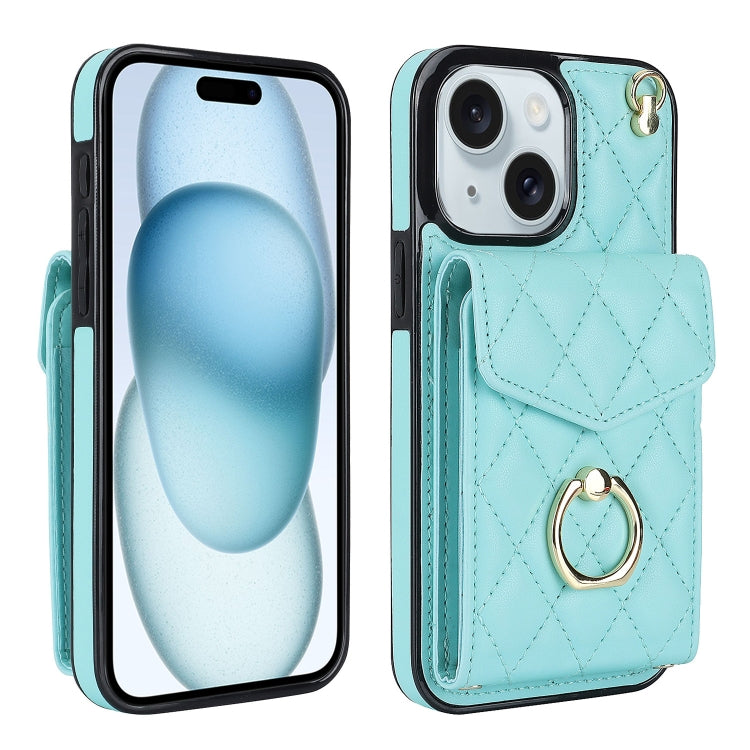 Estuche para teléfono con textura romboidal con cordón largo, For iPhone 15 Pro, For iPhone 15 Plus, For iPhone 15, For iPhone 14 Plus, For iPhone 14, For iPhone 14 Pro