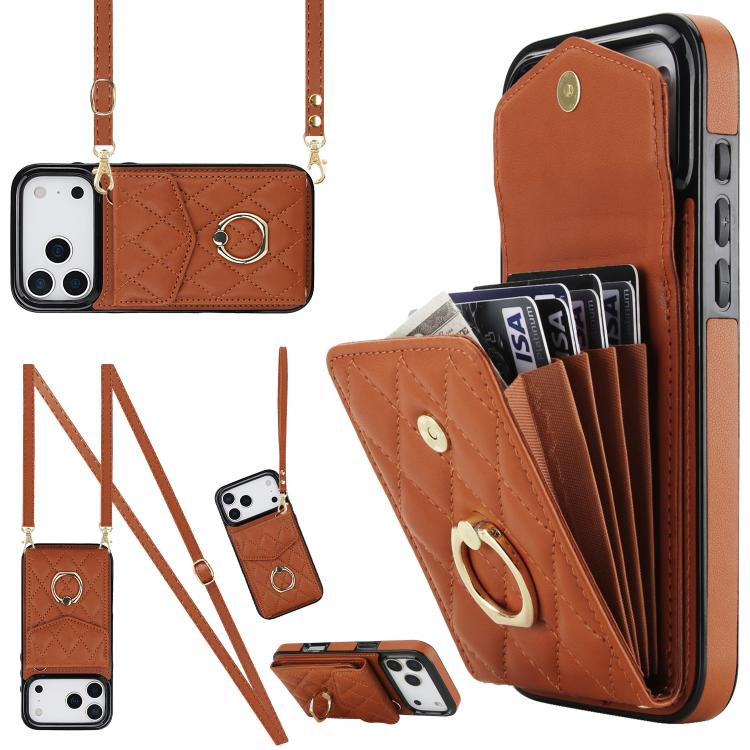 Estuche para teléfono con textura romboidal con cordón largo, For iPhone 17e / 16e, For iPhone 17 Pro Max, For iPhone 17 Pro, For iPhone 17, For iPhone Air, For iPhone 15 Pro Max