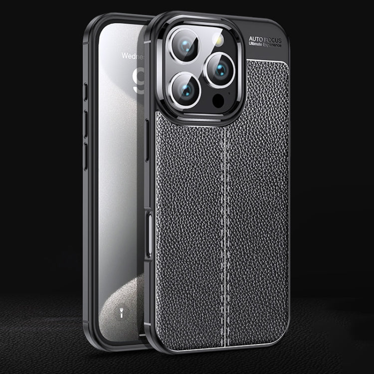 Funda de teléfono TPU a prueba de golpes con textura Litchi, For iPhone 16e / 17e, For iPhone 17 Pro Max, For iPhone 17 Pro, For iPhone 17, For iPhone Air, For iPhone 16 Pro Max, For iPhone 16 Pro, For iPhone 16 Plus, For iPhone 16, For iPhone 15 Pro M...