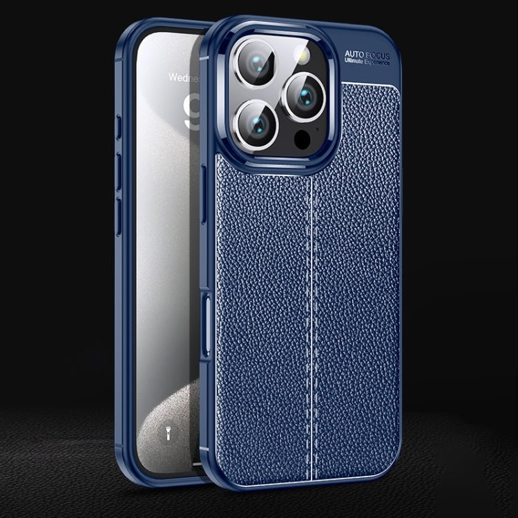Funda de teléfono TPU a prueba de golpes con textura Litchi, For iPhone 16e / 17e, For iPhone 17 Pro Max, For iPhone 17 Pro, For iPhone 17, For iPhone Air, For iPhone 16 Pro Max, For iPhone 16 Pro, For iPhone 16 Plus, For iPhone 16, For iPhone 15 Pro M...