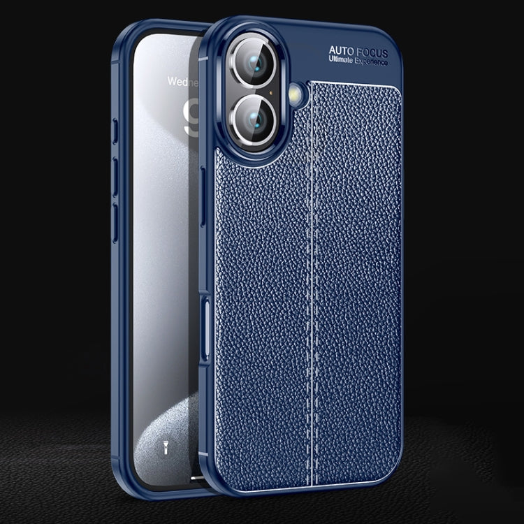 Funda de teléfono TPU a prueba de golpes con textura Litchi, For iPhone 16e / 17e, For iPhone 17 Pro Max, For iPhone 17 Pro, For iPhone 17, For iPhone Air, For iPhone 16 Pro Max, For iPhone 16 Pro, For iPhone 16 Plus, For iPhone 16, For iPhone 15 Pro M...