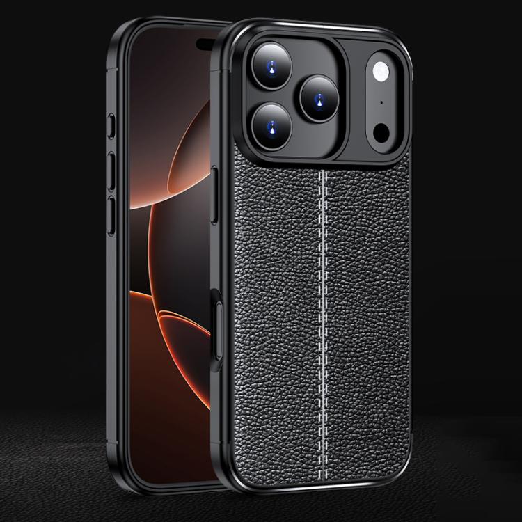Funda de teléfono TPU a prueba de golpes con textura Litchi, For iPhone 16e / 17e, For iPhone 17 Pro Max, For iPhone 17 Pro, For iPhone 17, For iPhone Air, For iPhone 16 Pro Max, For iPhone 16 Pro, For iPhone 16 Plus, For iPhone 16, For iPhone 15 Pro M...