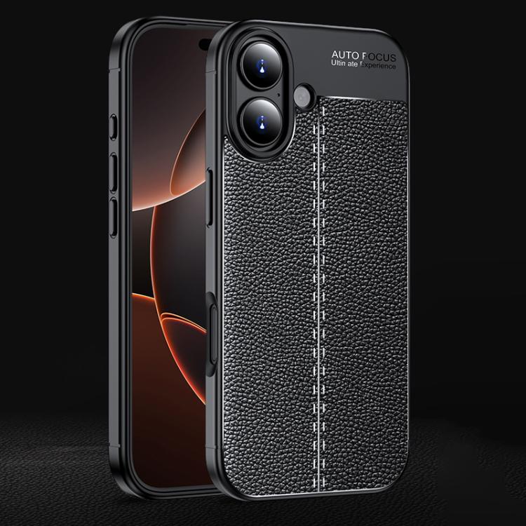 Funda de teléfono TPU a prueba de golpes con textura Litchi, For iPhone 16e / 17e, For iPhone 17 Pro Max, For iPhone 17 Pro, For iPhone 17, For iPhone Air, For iPhone 16 Pro Max, For iPhone 16 Pro, For iPhone 16 Plus, For iPhone 16, For iPhone 15 Pro M...