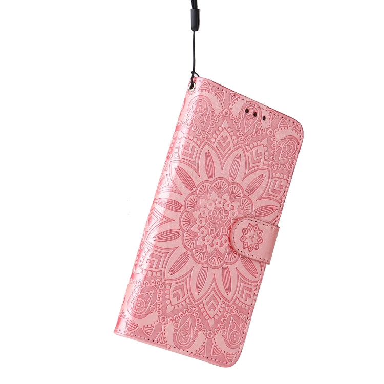 Estuche para teléfono de cuero con estampado de girasol en relieve, For iPhone 15 Pro Max, For iPhone 15 Pro, For iPhone 15 Plus, For iPhone 15