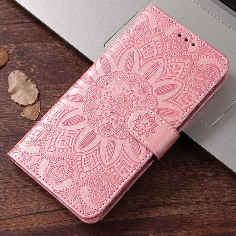 Estuche para teléfono de cuero con estampado de girasol en relieve, For iPhone 18 Pro / 17 Pro, For iPhone 18 Pro Max / 17 Pro Max, For iPhone 17e / 16e, For iPhone 17, For iPhone Air, For iPhone 16 Pro Max, For iPhone 16 Pro, For iPhone 16 Plus       ...