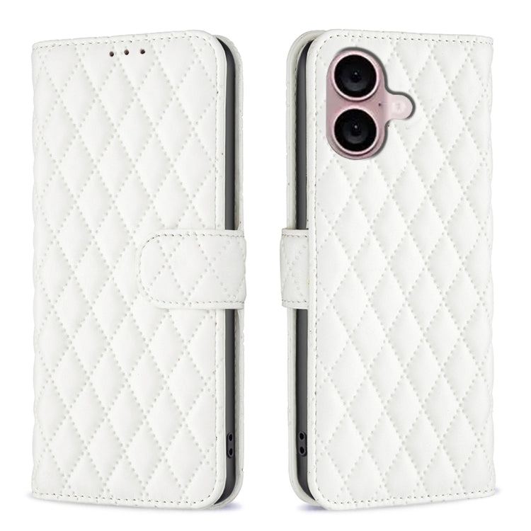 Estuche para teléfono de cuero con tapa tipo billetera Diamond Lattice, For iPhone 18 Pro/17 Pro, For iPhone 18 Pro Max/17 Pro Max, For iPhone 17e / 16e, For iPhone 17, For iPhone Air, For iPhone 16 Pro Max, For iPhone 16 Pro, For iPhone 16 Plus