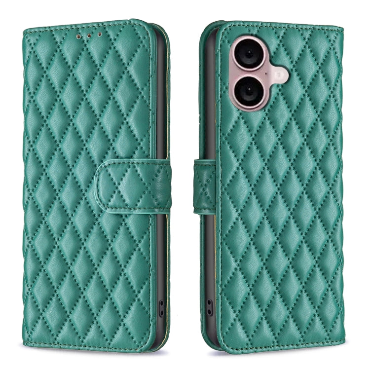 Estuche para teléfono de cuero con tapa tipo billetera Diamond Lattice, For iPhone 18 Pro/17 Pro, For iPhone 18 Pro Max/17 Pro Max, For iPhone 17e / 16e, For iPhone 17, For iPhone Air, For iPhone 16 Pro Max, For iPhone 16 Pro, For iPhone 16 Plus