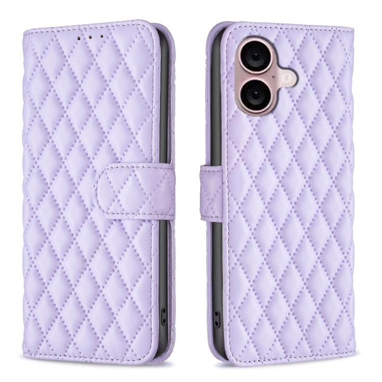 Estuche para teléfono de cuero con tapa tipo billetera Diamond Lattice, For iPhone 18 Pro/17 Pro, For iPhone 18 Pro Max/17 Pro Max, For iPhone 17e / 16e, For iPhone 17, For iPhone Air, For iPhone 16 Pro Max, For iPhone 16 Pro, For iPhone 16 Plus