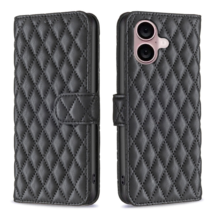 Estuche para teléfono de cuero con tapa tipo billetera Diamond Lattice, For iPhone 18 Pro/17 Pro, For iPhone 18 Pro Max/17 Pro Max, For iPhone 17e / 16e, For iPhone 17, For iPhone Air, For iPhone 16 Pro Max, For iPhone 16 Pro, For iPhone 16 Plus