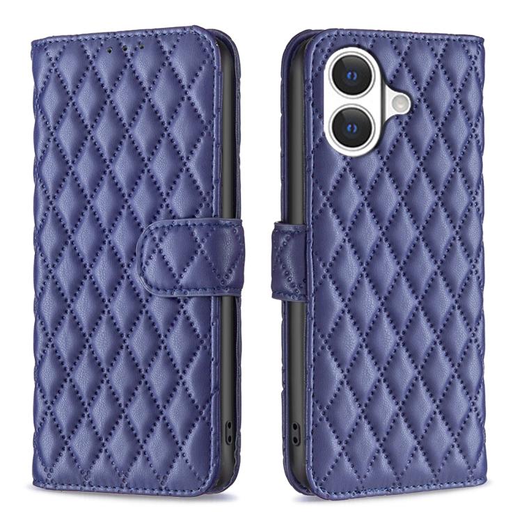 Estuche para teléfono de cuero con tapa tipo billetera Diamond Lattice, For iPhone 18 Pro/17 Pro, For iPhone 18 Pro Max/17 Pro Max, For iPhone 17e / 16e, For iPhone 17, For iPhone Air, For iPhone 16 Pro Max, For iPhone 16 Pro, For iPhone 16 Plus