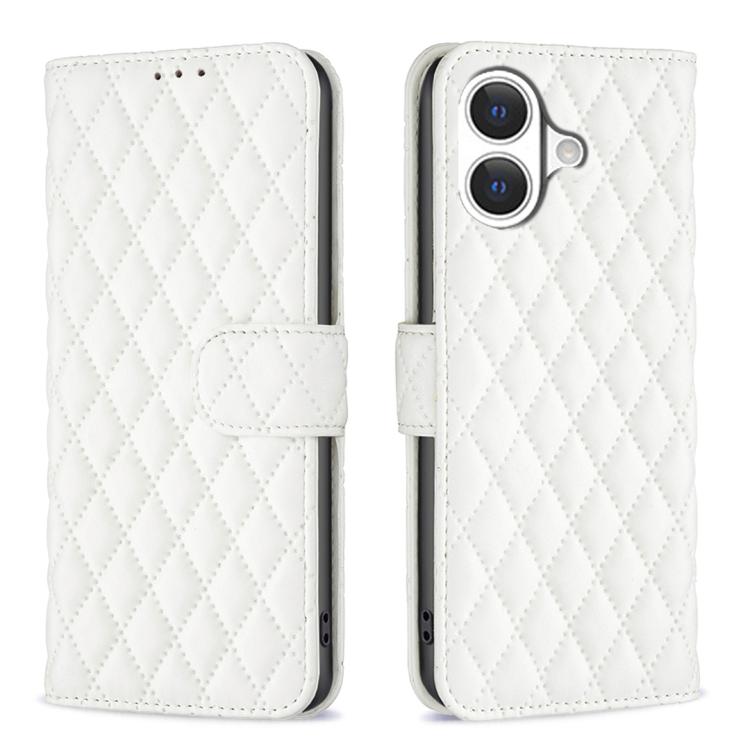 Estuche para teléfono de cuero con tapa tipo billetera Diamond Lattice, For iPhone 18 Pro/17 Pro, For iPhone 18 Pro Max/17 Pro Max, For iPhone 17e / 16e, For iPhone 17, For iPhone Air, For iPhone 16 Pro Max, For iPhone 16 Pro, For iPhone 16 Plus