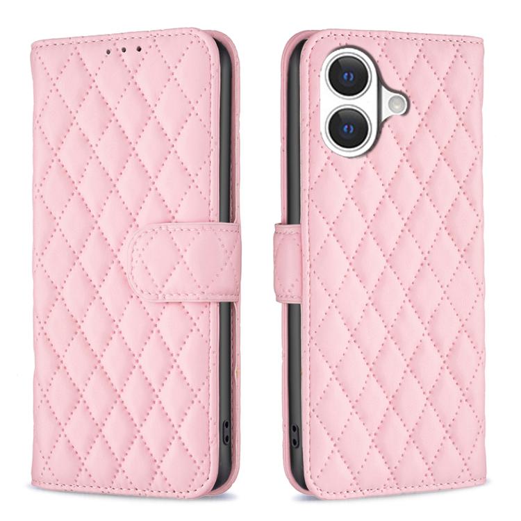 Estuche para teléfono de cuero con tapa tipo billetera Diamond Lattice, For iPhone 18 Pro/17 Pro, For iPhone 18 Pro Max/17 Pro Max, For iPhone 17e / 16e, For iPhone 17, For iPhone Air, For iPhone 16 Pro Max, For iPhone 16 Pro, For iPhone 16 Plus
