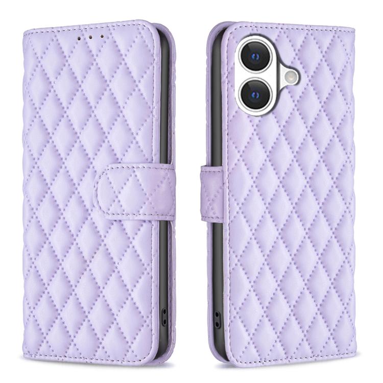 Estuche para teléfono de cuero con tapa tipo billetera Diamond Lattice, For iPhone 18 Pro/17 Pro, For iPhone 18 Pro Max/17 Pro Max, For iPhone 17e / 16e, For iPhone 17, For iPhone Air, For iPhone 16 Pro Max, For iPhone 16 Pro, For iPhone 16 Plus