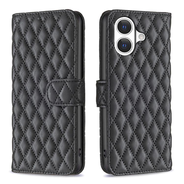 Estuche para teléfono de cuero con tapa tipo billetera Diamond Lattice, For iPhone 18 Pro/17 Pro, For iPhone 18 Pro Max/17 Pro Max, For iPhone 17e / 16e, For iPhone 17, For iPhone Air, For iPhone 16 Pro Max, For iPhone 16 Pro, For iPhone 16 Plus