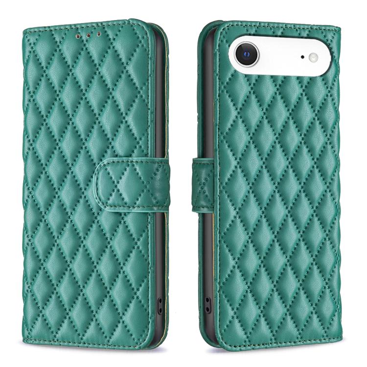 Estuche para teléfono de cuero con tapa tipo billetera Diamond Lattice, For iPhone 18 Pro/17 Pro, For iPhone 18 Pro Max/17 Pro Max, For iPhone 17e / 16e, For iPhone 17, For iPhone Air, For iPhone 16 Pro Max, For iPhone 16 Pro, For iPhone 16 Plus
