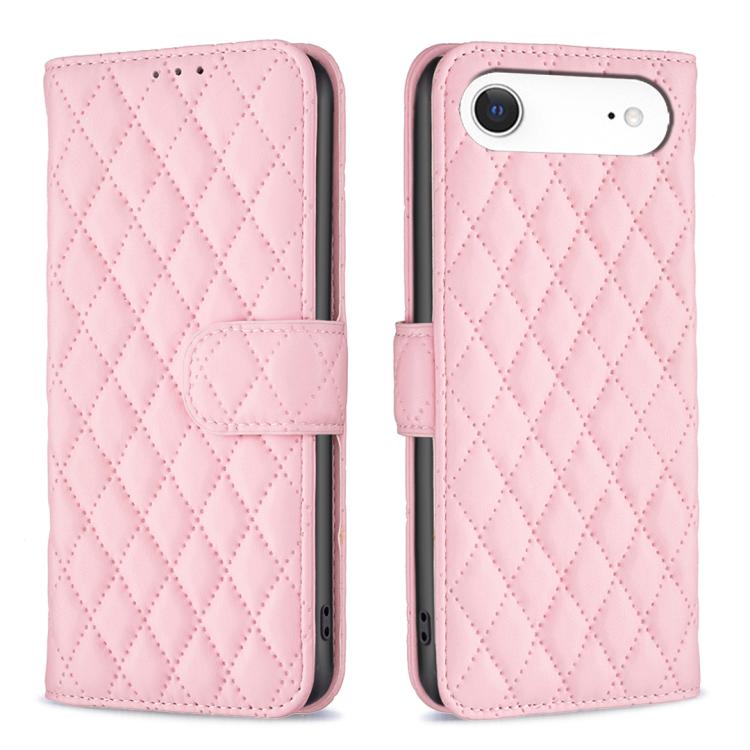 Estuche para teléfono de cuero con tapa tipo billetera Diamond Lattice, For iPhone 18 Pro/17 Pro, For iPhone 18 Pro Max/17 Pro Max, For iPhone 17e / 16e, For iPhone 17, For iPhone Air, For iPhone 16 Pro Max, For iPhone 16 Pro, For iPhone 16 Plus
