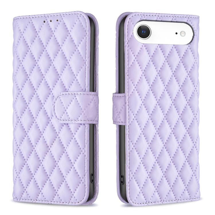 Estuche para teléfono de cuero con tapa tipo billetera Diamond Lattice, For iPhone 18 Pro/17 Pro, For iPhone 18 Pro Max/17 Pro Max, For iPhone 17e / 16e, For iPhone 17, For iPhone Air, For iPhone 16 Pro Max, For iPhone 16 Pro, For iPhone 16 Plus