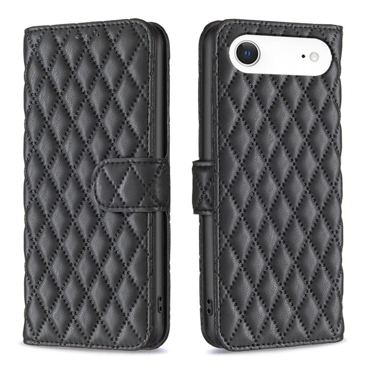 Estuche para teléfono de cuero con tapa tipo billetera Diamond Lattice, For iPhone 18 Pro/17 Pro, For iPhone 18 Pro Max/17 Pro Max, For iPhone 17e / 16e, For iPhone 17, For iPhone Air, For iPhone 16 Pro Max, For iPhone 16 Pro, For iPhone 16 Plus