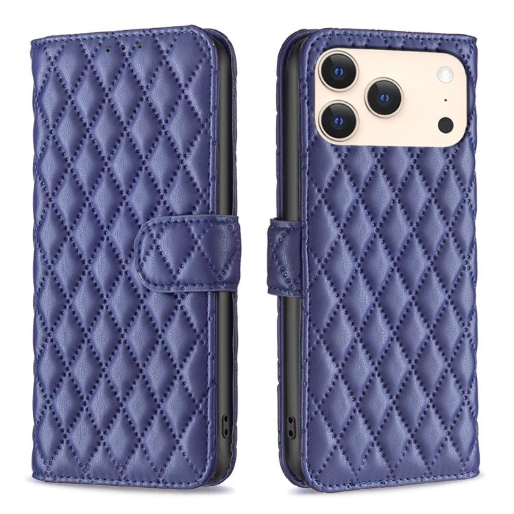 Estuche para teléfono de cuero con tapa tipo billetera Diamond Lattice, For iPhone 18 Pro/17 Pro, For iPhone 18 Pro Max/17 Pro Max, For iPhone 17e / 16e, For iPhone 17, For iPhone Air, For iPhone 16 Pro Max, For iPhone 16 Pro, For iPhone 16 Plus