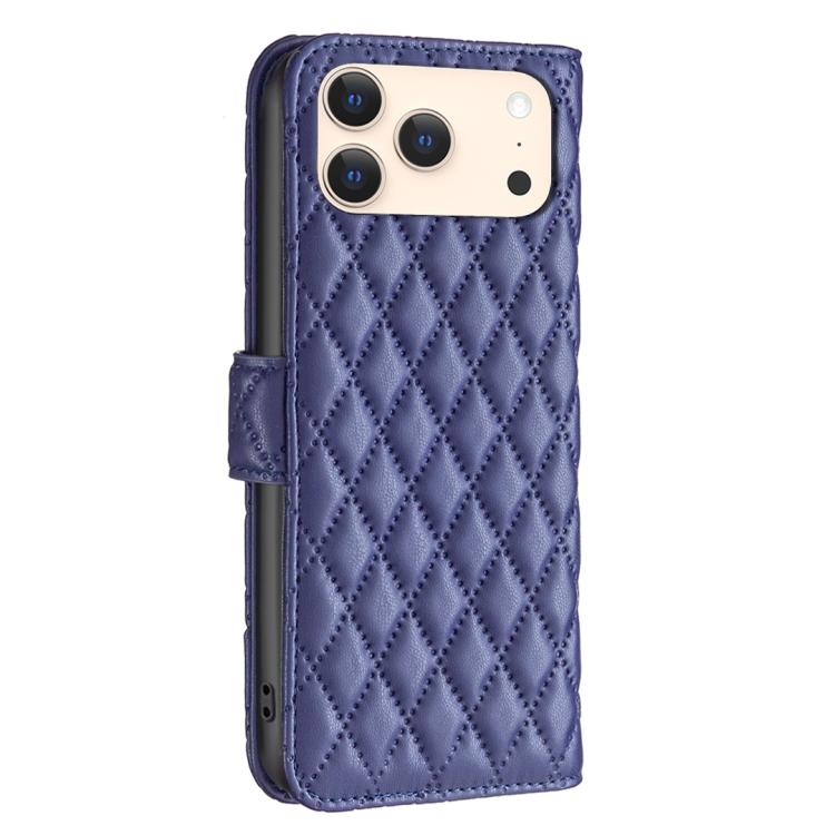 Estuche para teléfono de cuero con tapa tipo billetera Diamond Lattice, For iPhone 18 Pro/17 Pro, For iPhone 18 Pro Max/17 Pro Max, For iPhone 17e / 16e, For iPhone 17, For iPhone Air, For iPhone 16 Pro Max, For iPhone 16 Pro, For iPhone 16 Plus