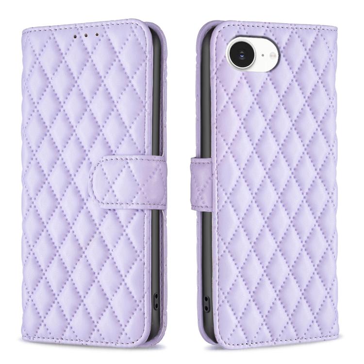 Estuche para teléfono de cuero con tapa tipo billetera Diamond Lattice, For iPhone 18 Pro/17 Pro, For iPhone 18 Pro Max/17 Pro Max, For iPhone 17e / 16e, For iPhone 17, For iPhone Air, For iPhone 16 Pro Max, For iPhone 16 Pro, For iPhone 16 Plus