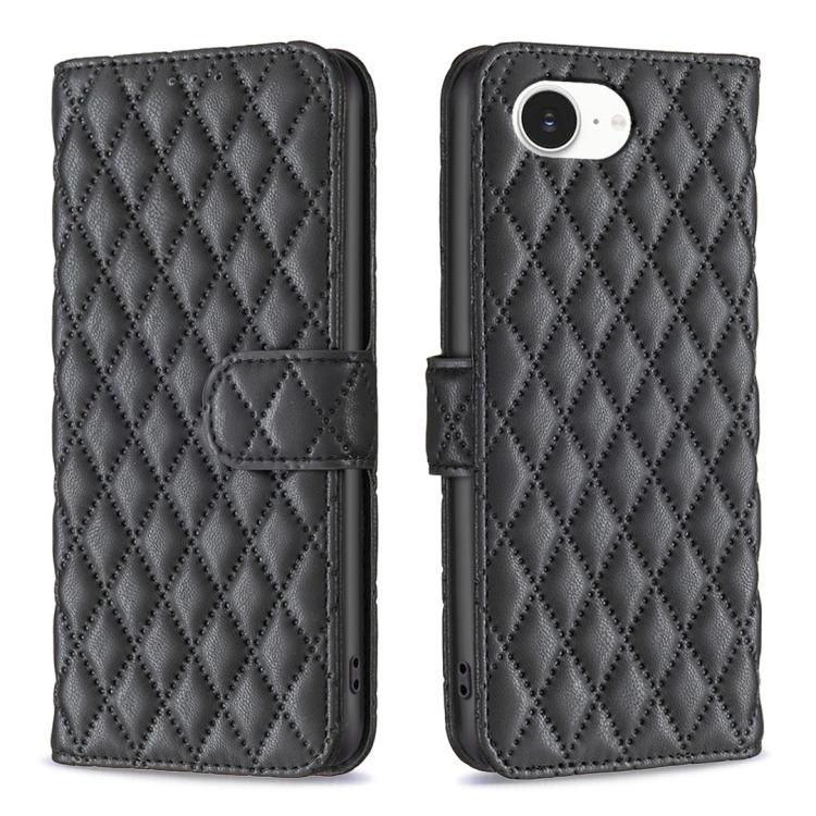 Estuche para teléfono de cuero con tapa tipo billetera Diamond Lattice, For iPhone 18 Pro/17 Pro, For iPhone 18 Pro Max/17 Pro Max, For iPhone 17e / 16e, For iPhone 17, For iPhone Air, For iPhone 16 Pro Max, For iPhone 16 Pro, For iPhone 16 Plus