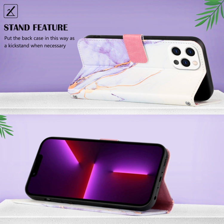PT003 Estuche para teléfono de cuero con tapa y patrón de mármol, For iPhone 15 Pro Max, For iPhone 15 Pro, For iPhone 15 Plus, For iPhone 15, For iPod Touch 7 / 6 / 5