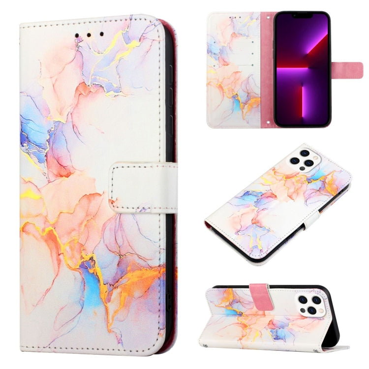 PT003 Estuche para teléfono de cuero con tapa y patrón de mármol, For iPhone 15 Pro Max, For iPhone 15 Pro, For iPhone 15 Plus, For iPhone 15, For iPod Touch 7 / 6 / 5