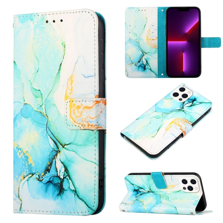 PT003 Estuche para teléfono de cuero con tapa y patrón de mármol, For iPhone 15 Pro Max, For iPhone 15 Pro, For iPhone 15 Plus, For iPhone 15, For iPod Touch 7 / 6 / 5