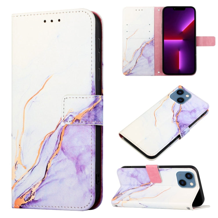 PT003 Estuche para teléfono de cuero con tapa y patrón de mármol, For iPhone 15 Pro Max, For iPhone 15 Pro, For iPhone 15 Plus, For iPhone 15, For iPod Touch 7 / 6 / 5