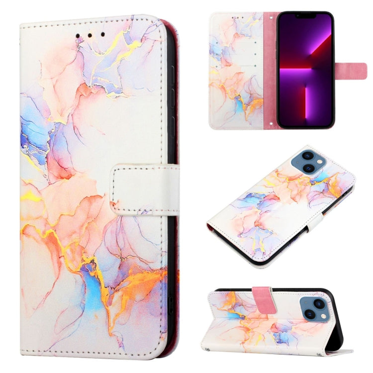 PT003 Estuche para teléfono de cuero con tapa y patrón de mármol, For iPhone 15 Pro Max, For iPhone 15 Pro, For iPhone 15 Plus, For iPhone 15, For iPod Touch 7 / 6 / 5
