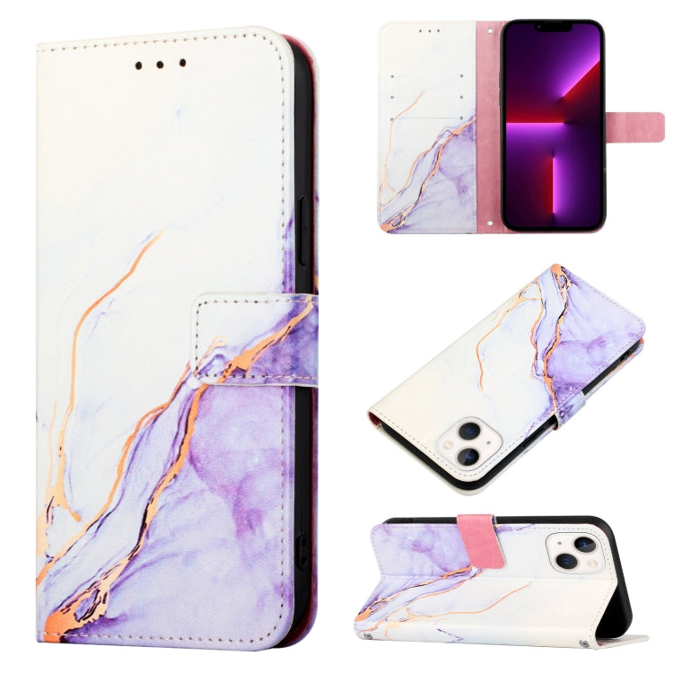 PT003 Estuche para teléfono de cuero con tapa y patrón de mármol, For iPhone 15 Pro Max, For iPhone 15 Pro, For iPhone 15 Plus, For iPhone 15, For iPod Touch 7 / 6 / 5