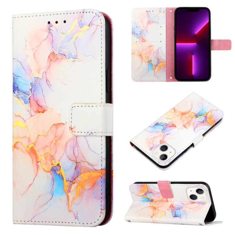 PT003 Estuche para teléfono de cuero con tapa y patrón de mármol, For iPhone 15 Pro Max, For iPhone 15 Pro, For iPhone 15 Plus, For iPhone 15, For iPod Touch 7 / 6 / 5