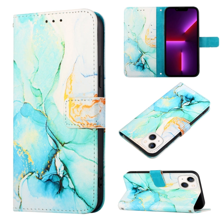 PT003 Estuche para teléfono de cuero con tapa y patrón de mármol, For iPhone 15 Pro Max, For iPhone 15 Pro, For iPhone 15 Plus, For iPhone 15, For iPod Touch 7 / 6 / 5