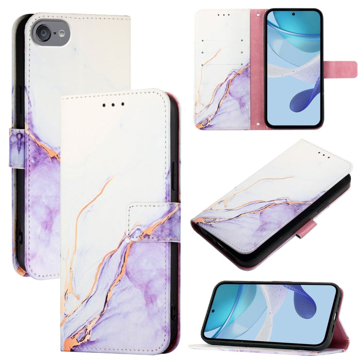 PT003 Estuche para teléfono de cuero con tapa y patrón de mármol, For iPhone 15 Pro Max, For iPhone 15 Pro, For iPhone 15 Plus, For iPhone 15, For iPod Touch 7 / 6 / 5