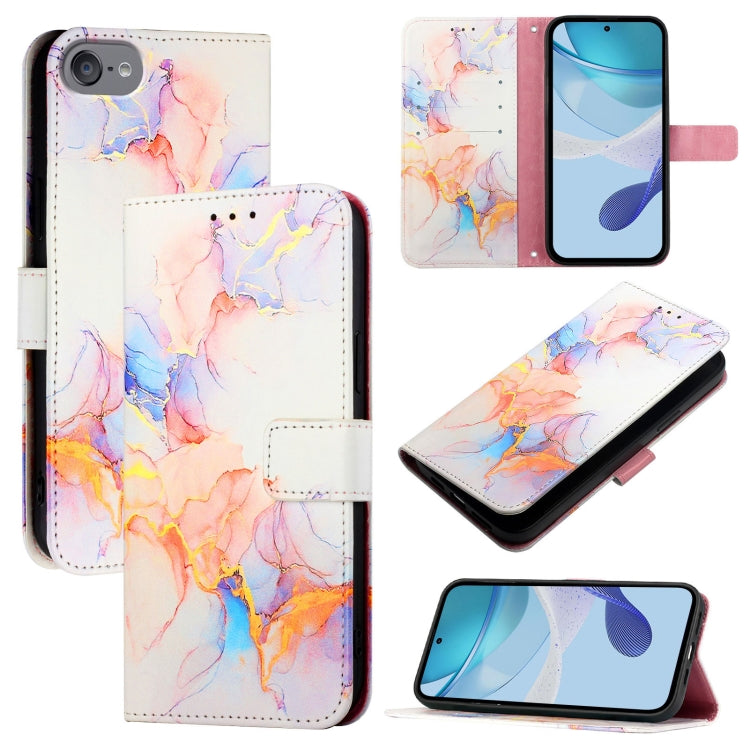 PT003 Estuche para teléfono de cuero con tapa y patrón de mármol, For iPhone 15 Pro Max, For iPhone 15 Pro, For iPhone 15 Plus, For iPhone 15, For iPod Touch 7 / 6 / 5