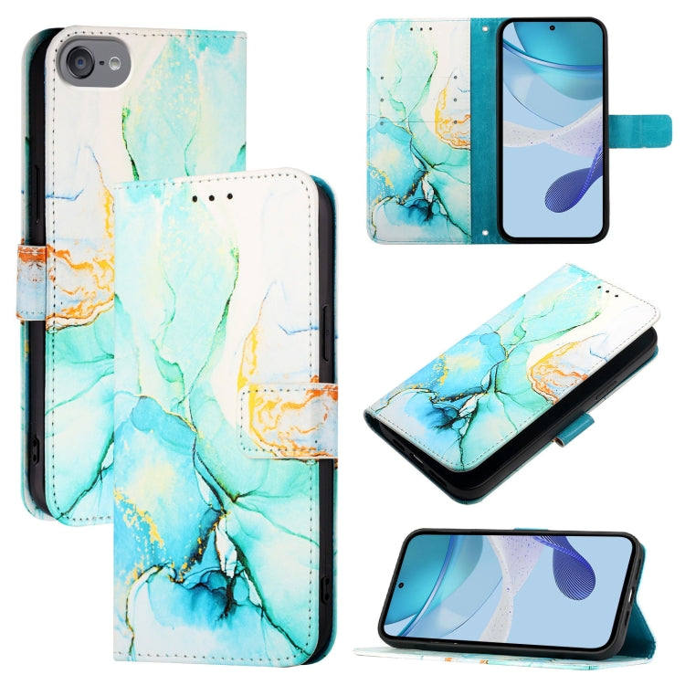 PT003 Estuche para teléfono de cuero con tapa y patrón de mármol, For iPhone 15 Pro Max, For iPhone 15 Pro, For iPhone 15 Plus, For iPhone 15, For iPod Touch 7 / 6 / 5
