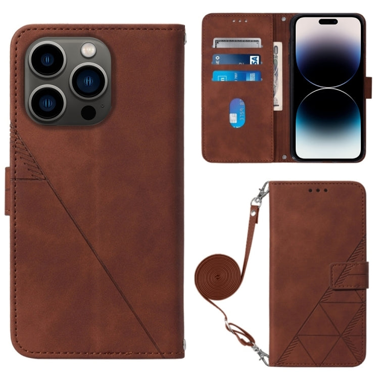 Estuche para teléfono de cuero con tapa en relieve 3D Crossbody, For iPhone 16, For iPhone 15 Pro Max, For iPhone 15 Pro, For iPhone 15 Plus, For iPhone 15, For iPod Touch 7 / 6 / 5