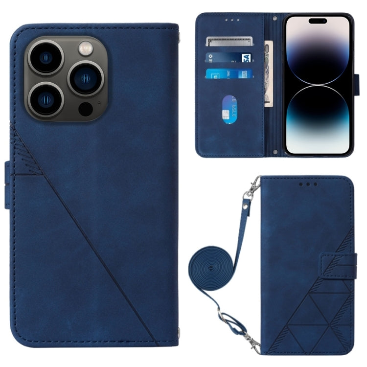 Estuche para teléfono de cuero con tapa en relieve 3D Crossbody, For iPhone 16, For iPhone 15 Pro Max, For iPhone 15 Pro, For iPhone 15 Plus, For iPhone 15, For iPod Touch 7 / 6 / 5