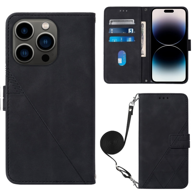 Estuche para teléfono de cuero con tapa en relieve 3D Crossbody, For iPhone 16, For iPhone 15 Pro Max, For iPhone 15 Pro, For iPhone 15 Plus, For iPhone 15, For iPod Touch 7 / 6 / 5