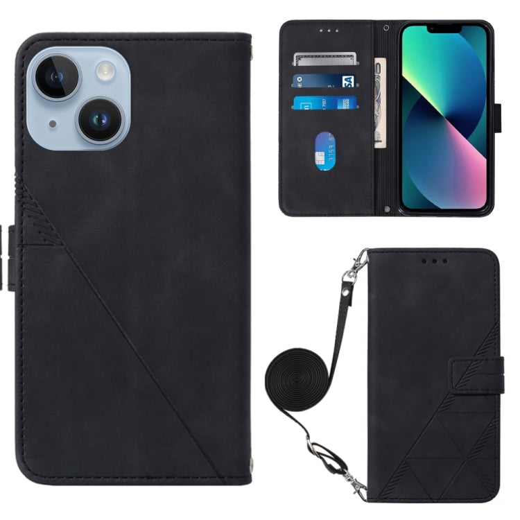 Estuche para teléfono de cuero con tapa en relieve 3D Crossbody, For iPhone 16, For iPhone 15 Pro Max, For iPhone 15 Pro, For iPhone 15 Plus, For iPhone 15, For iPod Touch 7 / 6 / 5