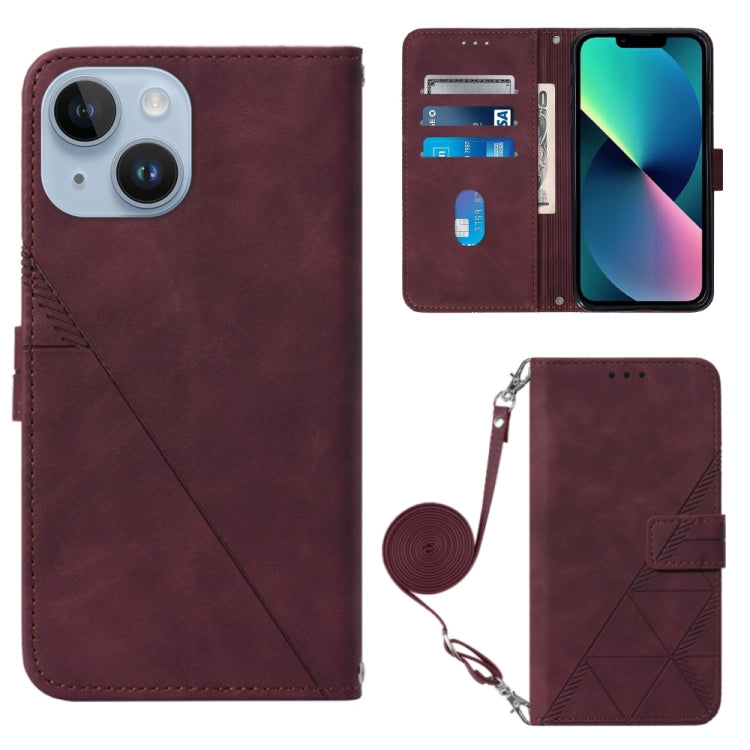 Estuche para teléfono de cuero con tapa en relieve 3D Crossbody, For iPhone 16, For iPhone 15 Pro Max, For iPhone 15 Pro, For iPhone 15 Plus, For iPhone 15, For iPod Touch 7 / 6 / 5
