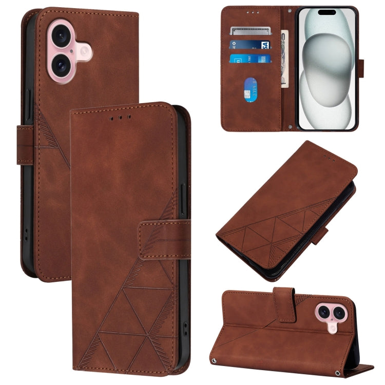 Estuche para teléfono de cuero con tapa en relieve 3D Crossbody, For iPhone 16, For iPhone 15 Pro Max, For iPhone 15 Pro, For iPhone 15 Plus, For iPhone 15, For iPod Touch 7 / 6 / 5